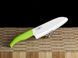 Керамический кухонный нож шеф Tanomi 180мм /прозрачная упаковка (зеленая рукоять) - вид 1 миниатюра